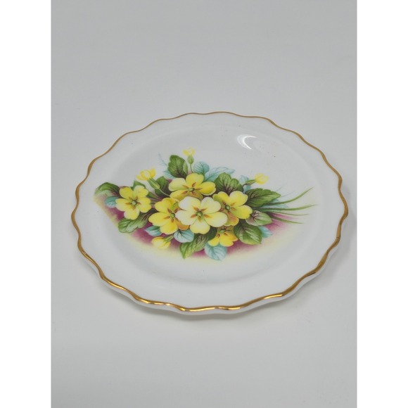 Royal Grafton Fine Bone China Floral Plates Set of 2 Gold Trim England - Picture 9 of 11